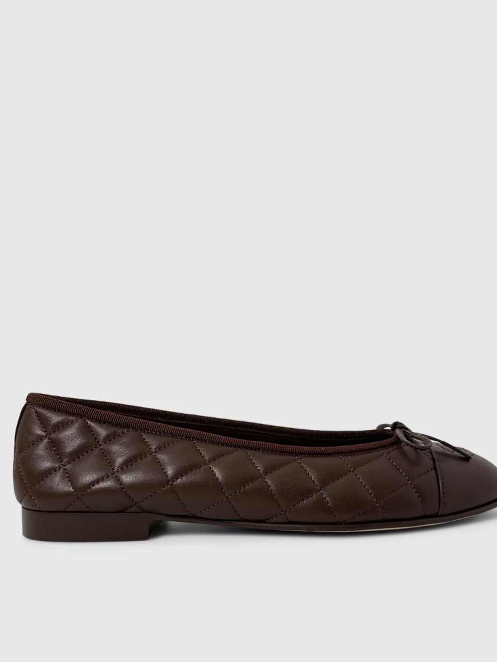 CHANEL Brown Quilted Leather Ballet Flats 8.5 - Picture 2 of 10